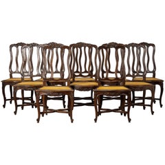 Set of Ten Louis XV Style Dining Chairs