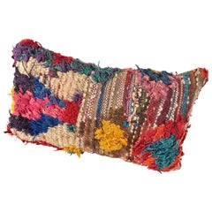 Custom Moroccan Pillow Cut from a Vintage Hand Loomed Wool Berber Rug
