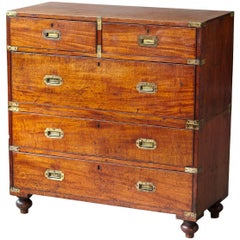 English 19th Century Military Campaign Chest of Drawers