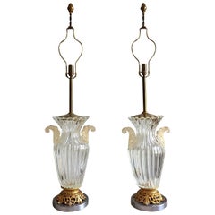 Pair of Large Archimede Seguso Table Lamps