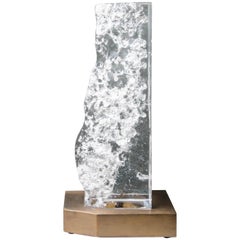 Crystal Natural Free Form Light with Brass by Robert Kuo, Limited Edition 5