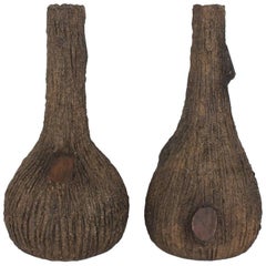 Mid-Century Faux Wood Vases