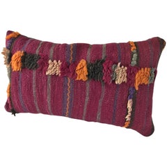 Custom Moroccan Pillow Cut from a Vintage Hand Loomed Wool Berber Rug