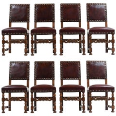 Set of Eight Antique French Baroque-Style Dining Chairs