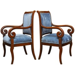Pair of English Regency Style Mahogany Library Chairs