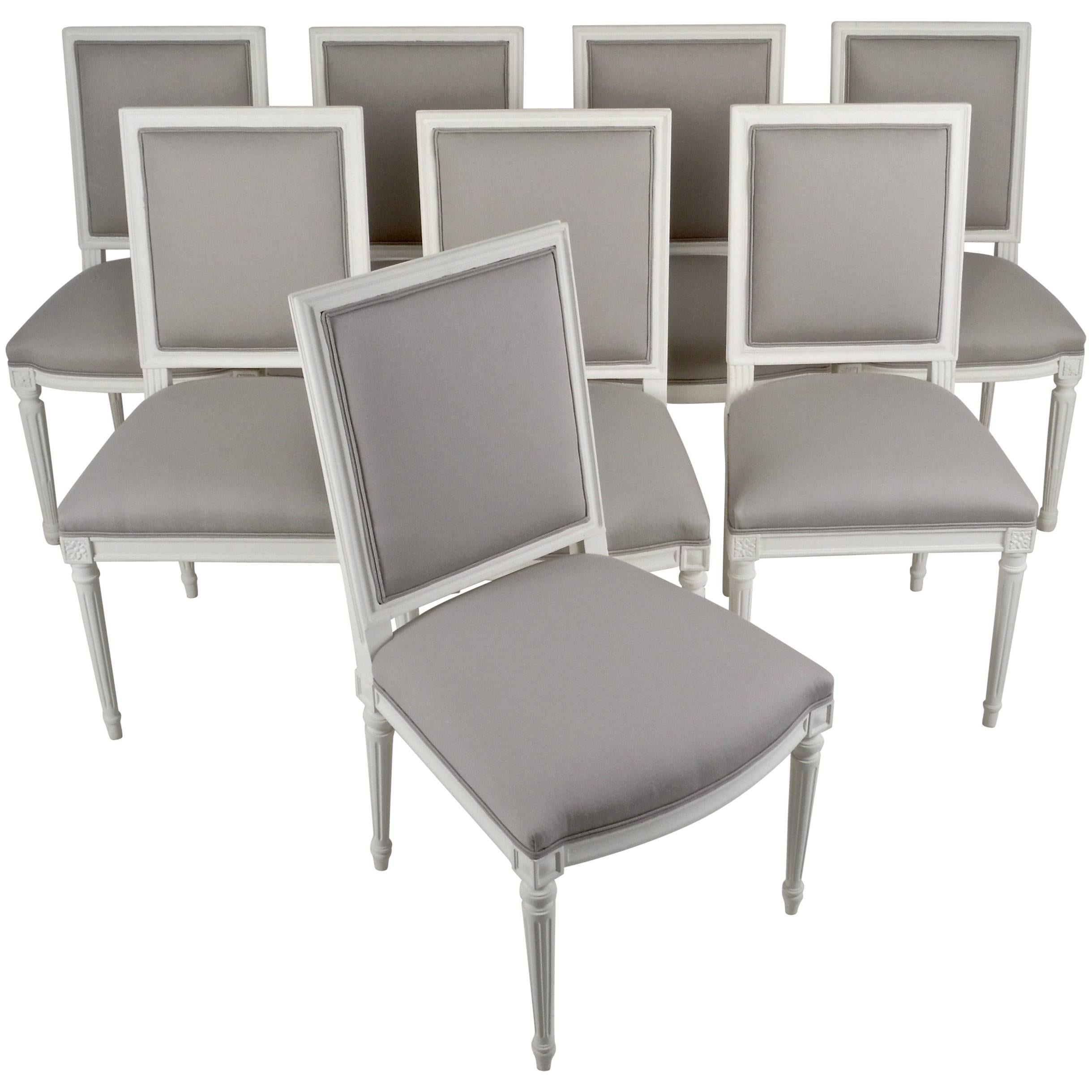 Assembled Set of Eight Louis XVI-Style Dining Chairs