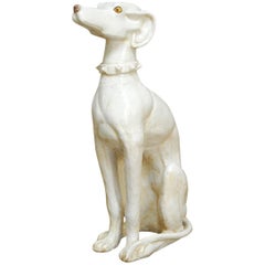 Mid-Century Modern Italian Ceramic Greyhound Dog Sculpture