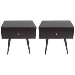 Pair of Paul McCobb Planner Group Ebony Finish Nightstands or End Tables