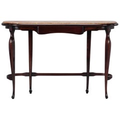Art Deco Polished Walnut Console with Marble Top 8