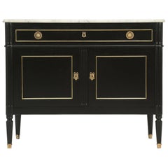 Jansen Inspired Petite French Buffet in Solid Mahogany with an Ebonized Finish