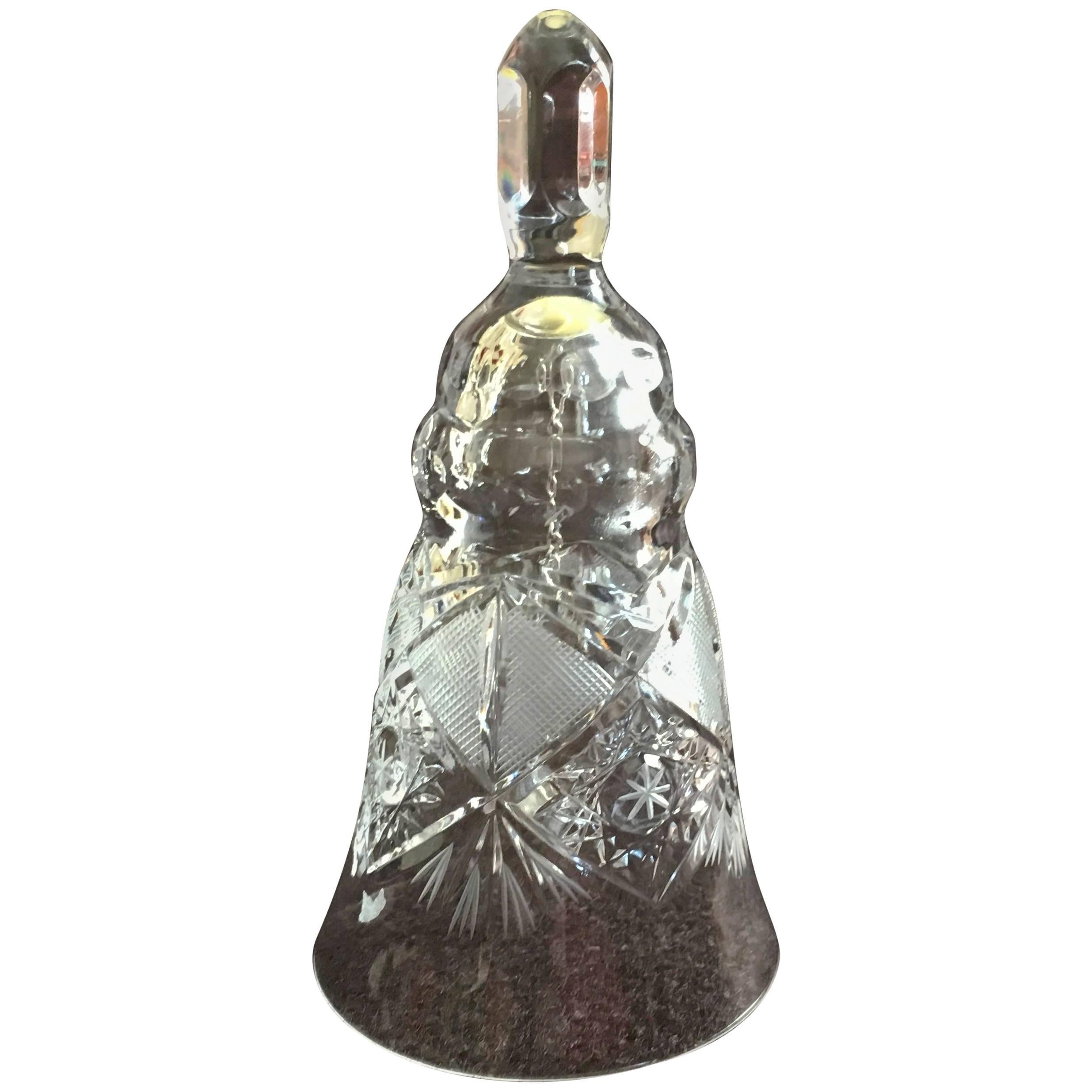 Bohemian Cut Crystal Table Bell For Sale