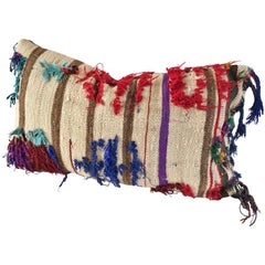 Custom Moroccan Pillow Cut from a Vintage Hand-Loomed Wool Berber Rug
