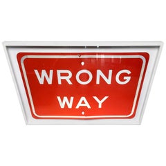 Vintage Los Angeles "Wrong Way" Metal Sign