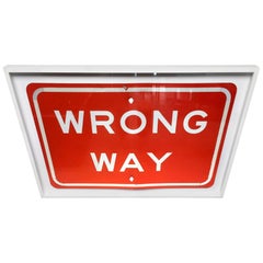 Vintage Los Angeles "Wrong Way" Metal Sign