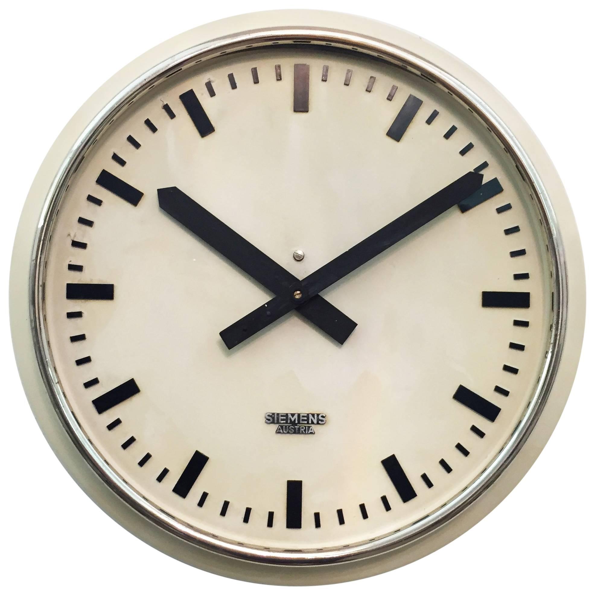 Siemens Austria Factory or Workshop Wall Clock  For Sale