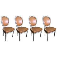 Antique Set of Four Louis XVI Oval Back Chairs