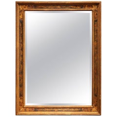 19th Century French Carved Hand-Painted Mirror with Bevelled Glass from Paris