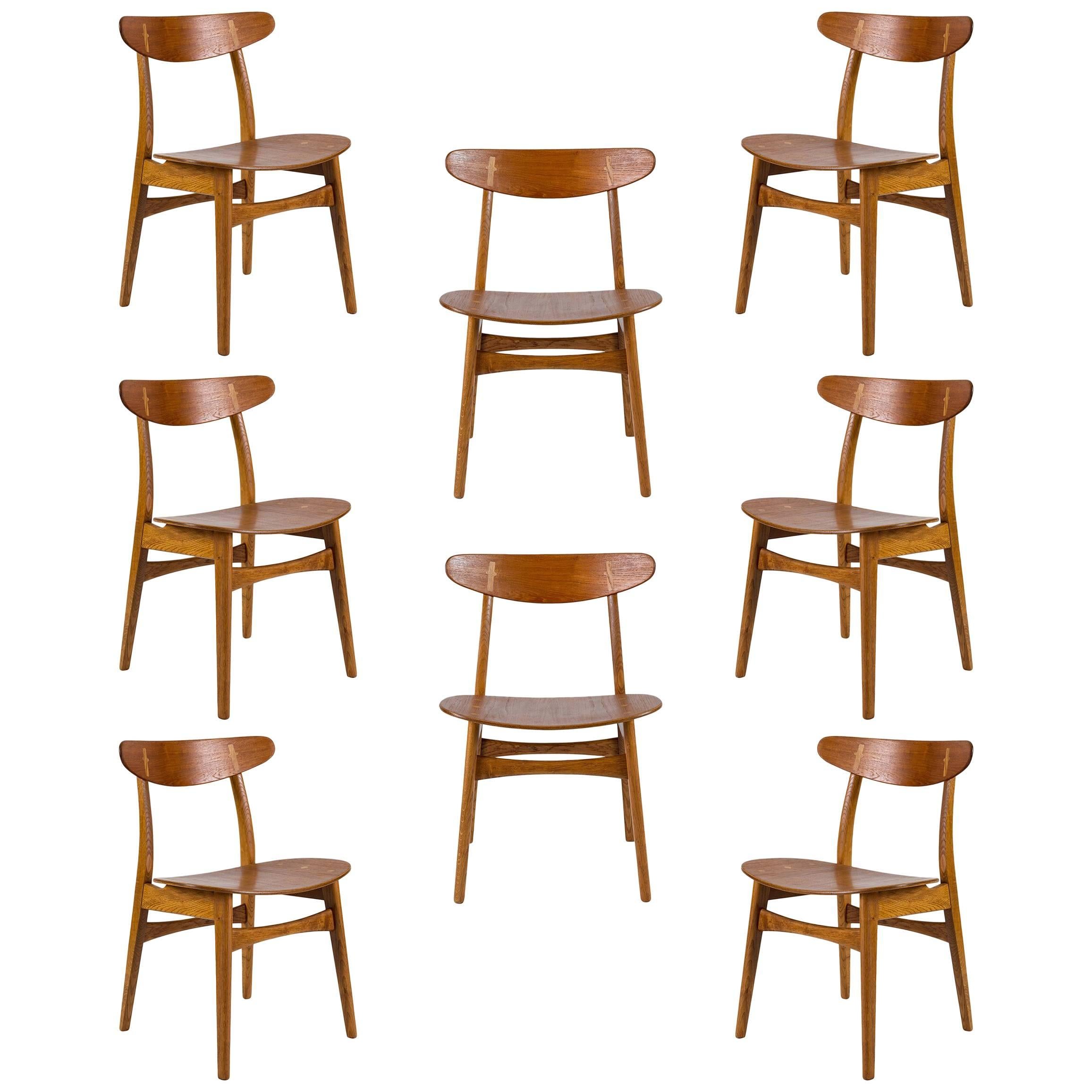 Set of Eight Hans Wegner CH 30 Dining Chairs