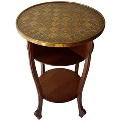 Chess Table in Wood and Copper Top