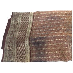 Vintage Silk Sari Maroon and Silver Brocade