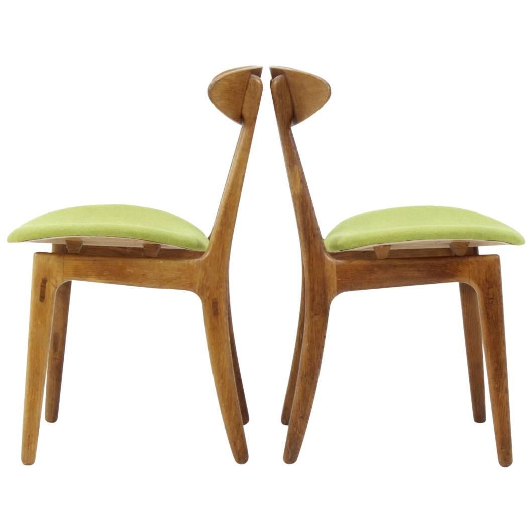 Pair of Scandinavian Oak Chair, 1960