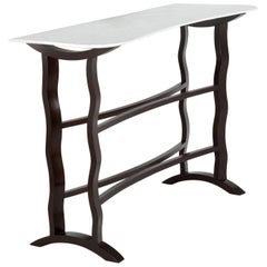 Italian Mid-Century, 1950s Top Carrara Marble Consolle Italian Mid-Century, 1950s Top Carrara Marble Consolle