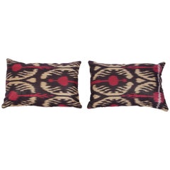 Pillow Cases Fashioned Out of Contemporary Uzbek Silk and Cotton Ikats