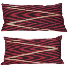 Pillow Cases Fahioned Out of Contemporary Uzbek Silk and Cotton Ikats