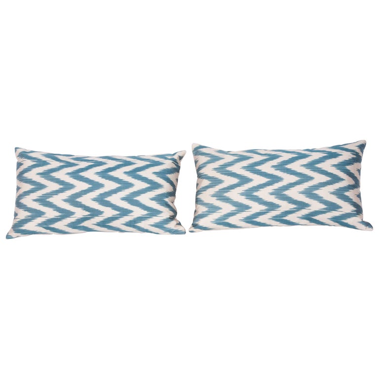 Pillow Cases Fashioned Out of Contemporary Uzbek Silk and Cotton Ikats