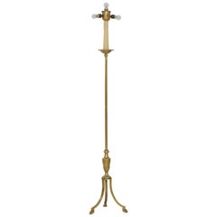 Maison Jansen Floor Lamp with Claw Feet and Waxed Candle Candelabra