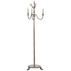 Maison Jansen Neoclassical Silver Floor Lamp