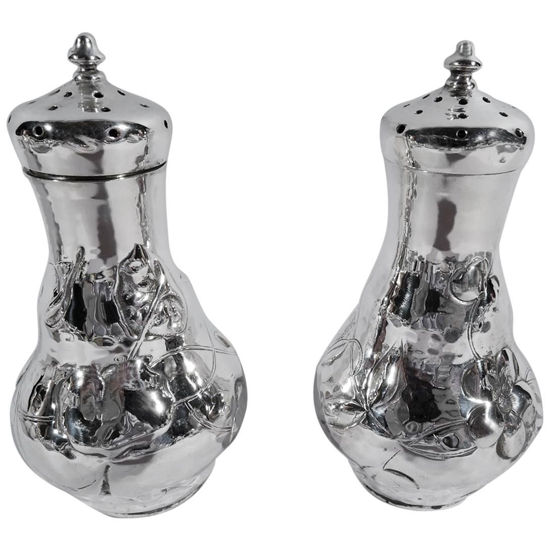 Pair of Aesthetic Sterling Silver Salt and Pepper Shakers by Dominick & Haff
