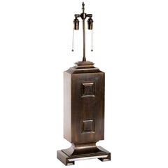 Monumental Patinated Brass Hollywood Regency Lamp