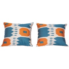 Pillow Cases Fashioned Out of Contemporary Uzbek Silk and Cotton Ikats