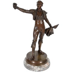 French Bronze Figure Sculpture of a Spanish Matador "Le Matador" by Edmond Desca