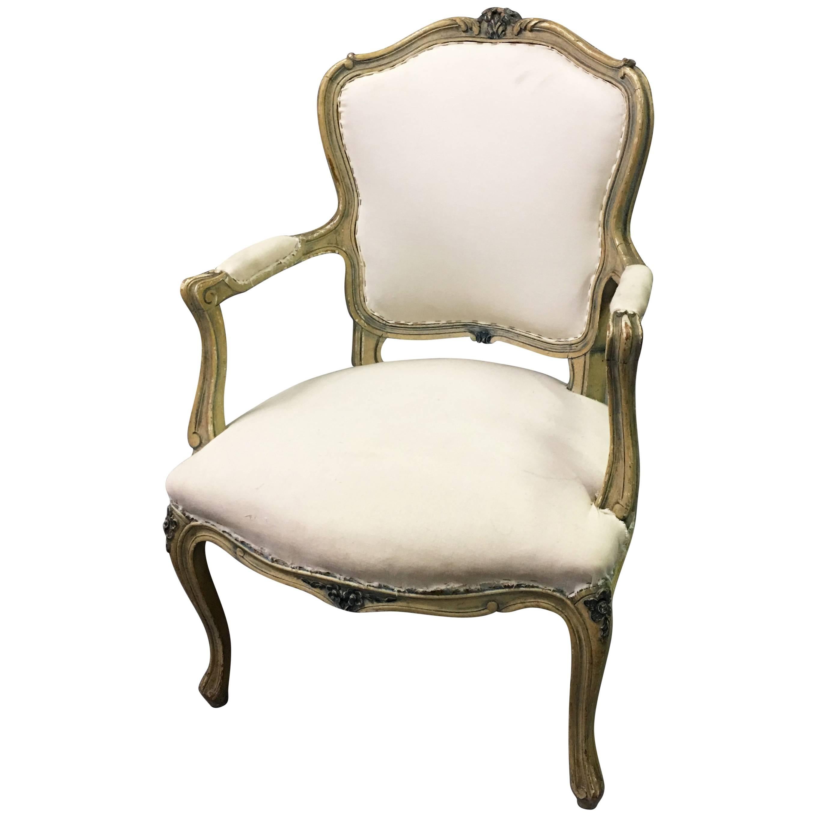 Louis XVI Style Carved Mahogany Armchair