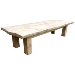 Rustic Solid Bleached Pine Coffee Table Woodland Art Furniture