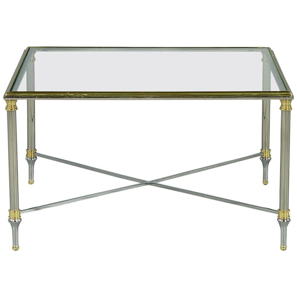 Chrome and Glass Cocktail Table in the Style of Maison Jansen