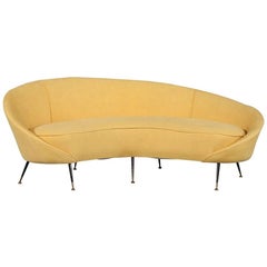 Retro Crescent Shaped Sofa in Manner of Federico Munari