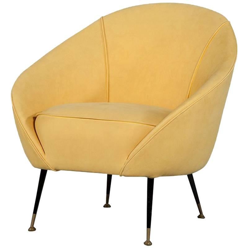Retro Crescent Shaped Chair in Manner of Federico Munari
