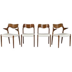 Retro Set of Four in the Manner of Niels O. Moller #71 Dining Chairs