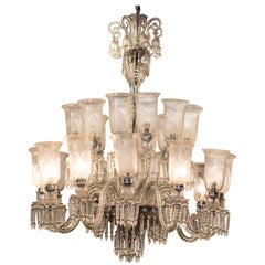 Louis XV Style French Crystal Carved Chandelier