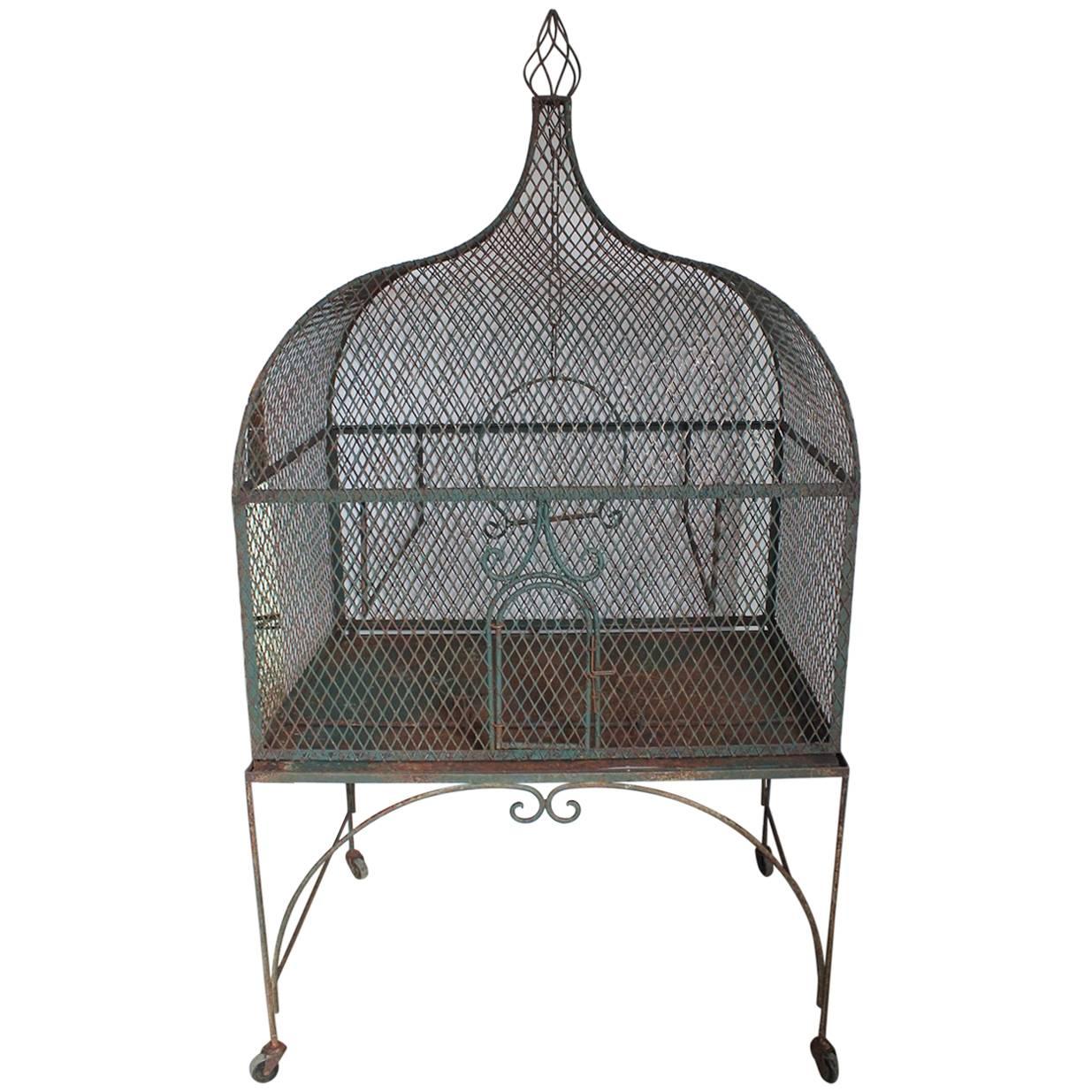 19th Century French Wrought Iron Bird Cage