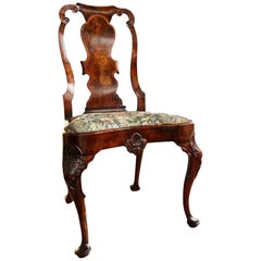 George I Walnut Upholstered Side Chair
