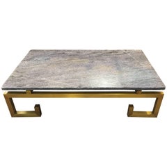 1970s Brass and Blue Marble Coffee Table 6