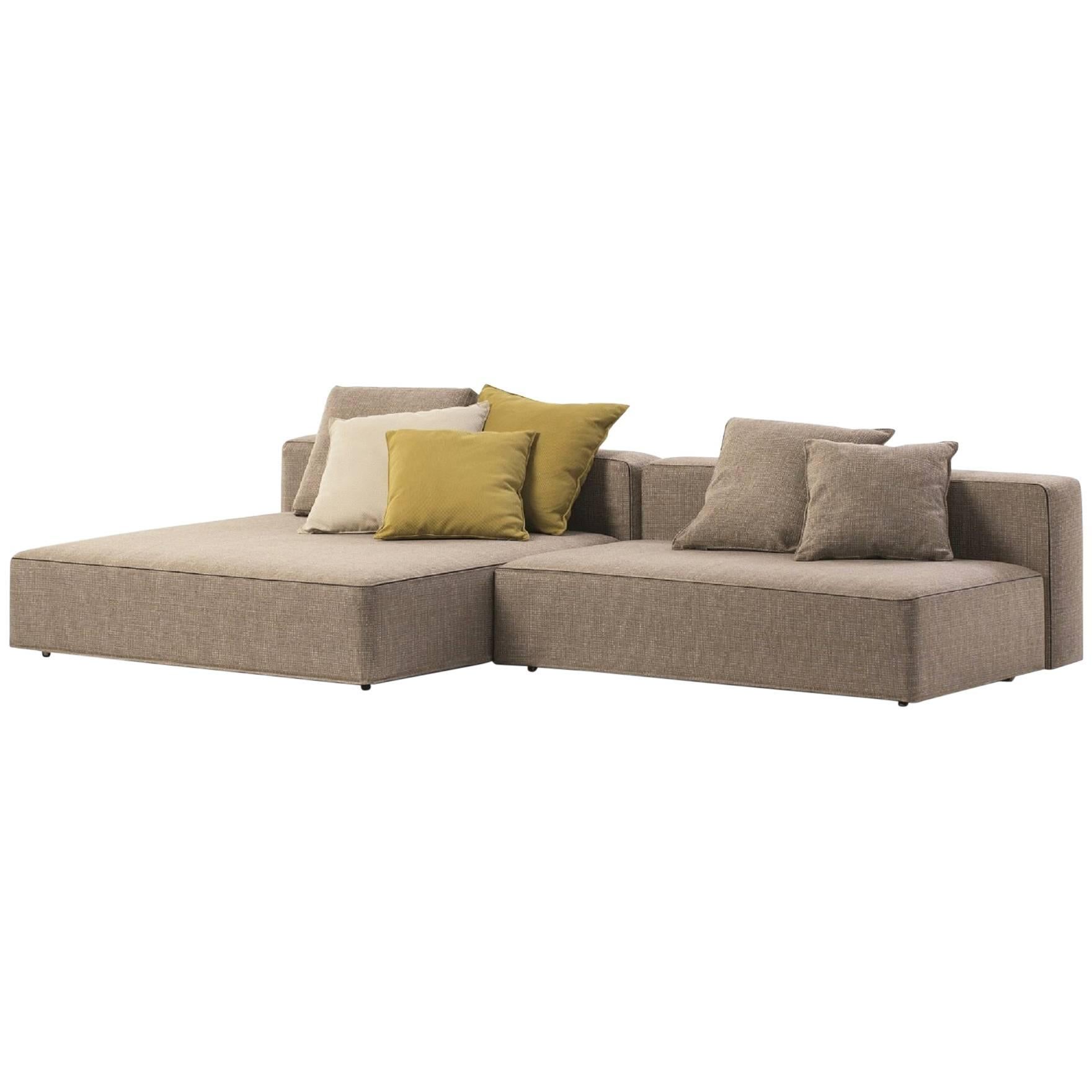 Roda Dandy Indoor/Outdoor Sectional in Plot D01 Sand Upholstery For Sale