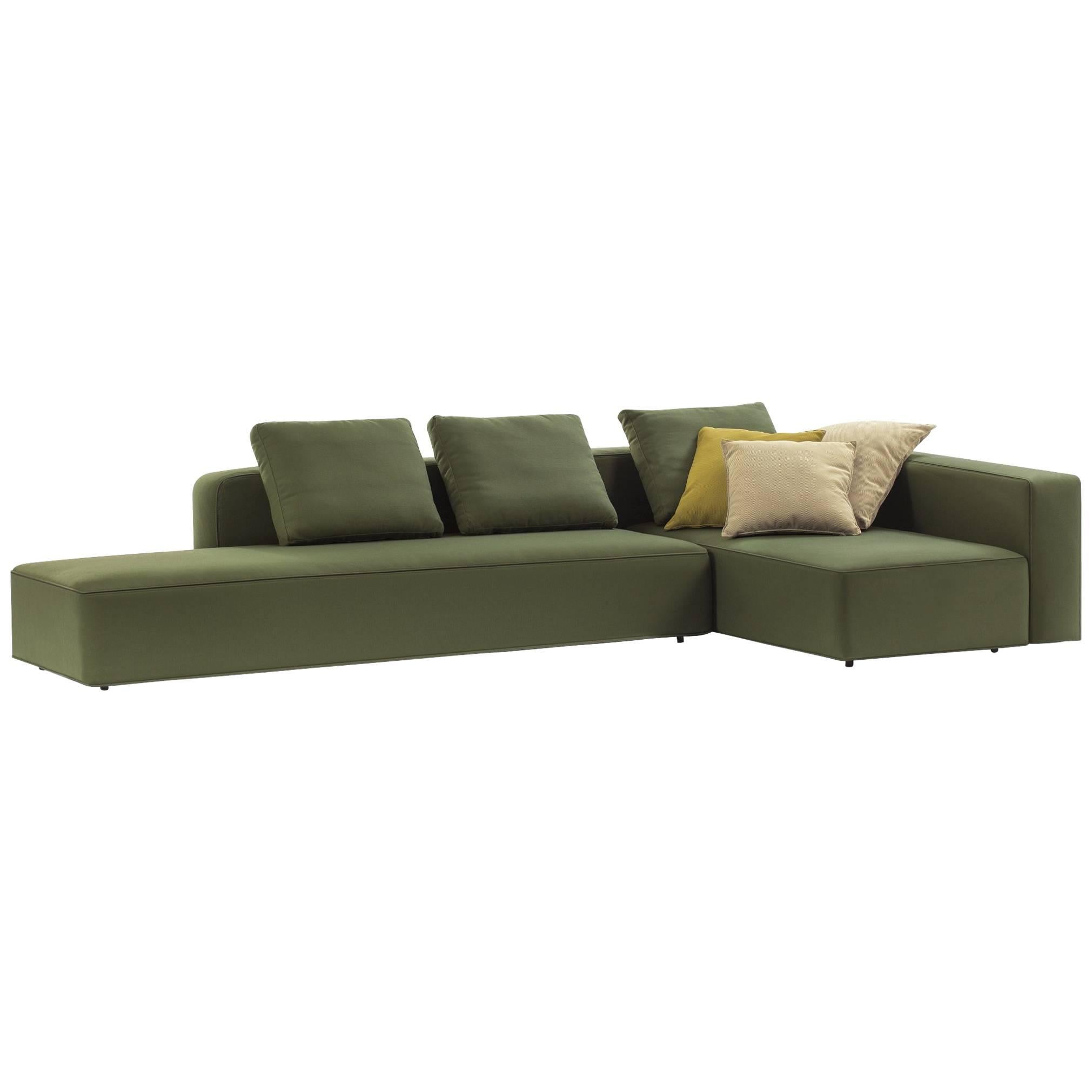 Roda Dandy Indoor/Outdoor Sectional in Panama X03 Lime Upholstery For Sale
