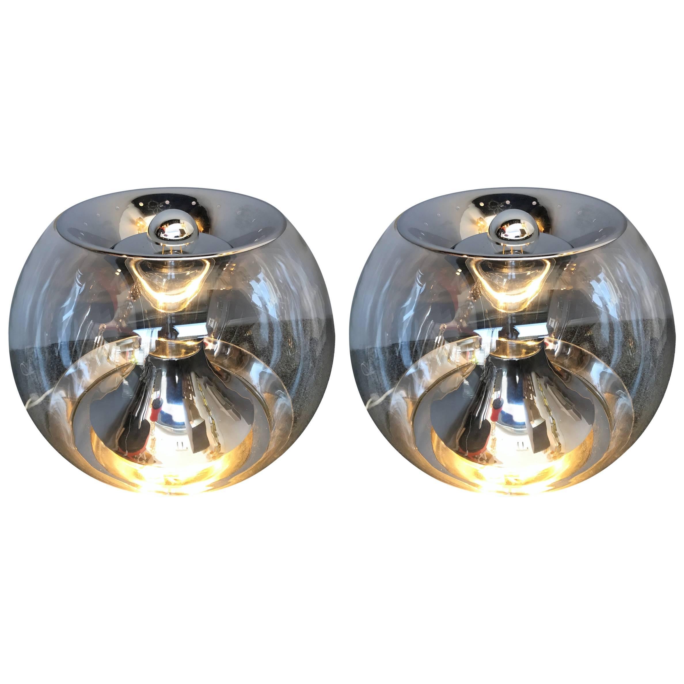 Pair of Ball Lamps by Luci, Italy, 1970s