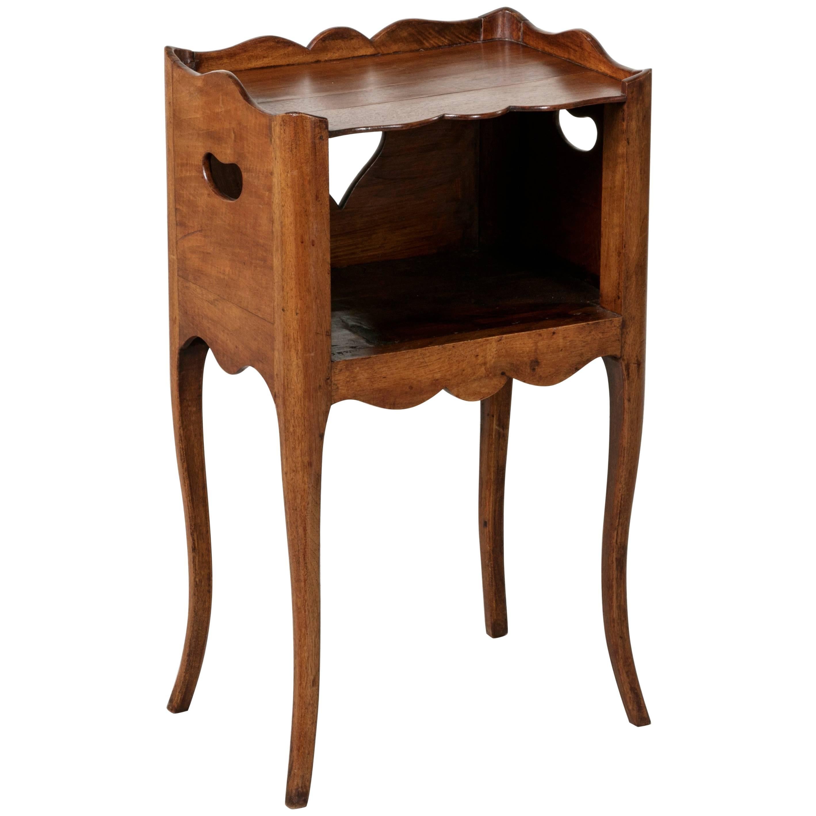 Late 19th Century Louis XV Style French Walnut Side Table, Nightstand with Niche
