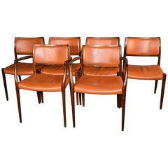 Niels Otto Møller Rosewood Chairs Model 80/65